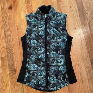 Zelos puffer vest floral print size medium